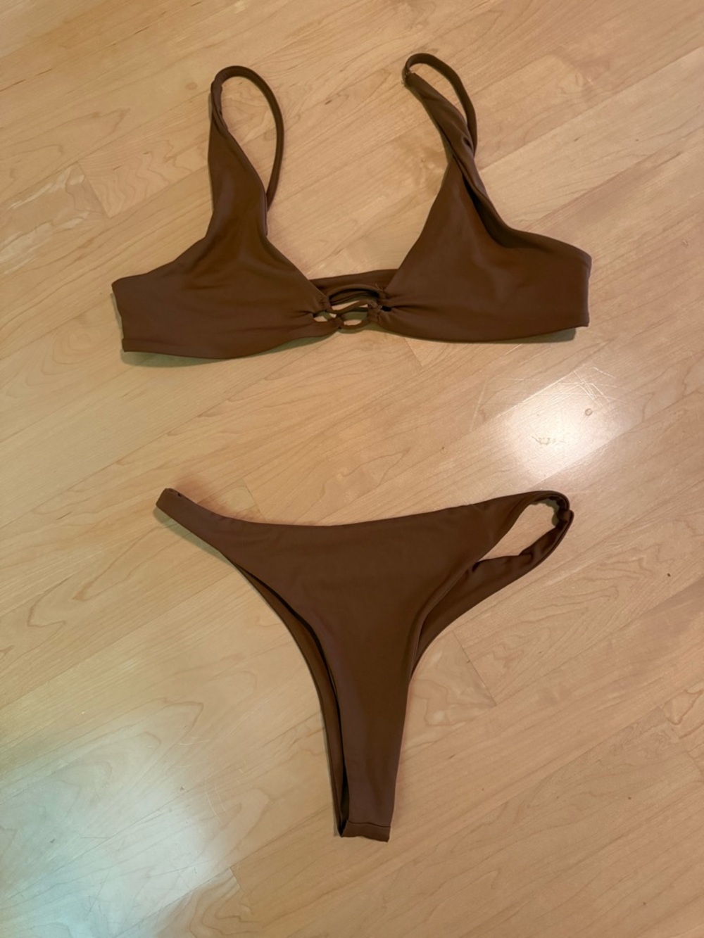TOAST Swim Brown Lace Up Bikini Set